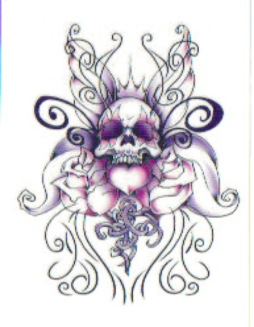 Flowers Jester Skull Tattoo Design