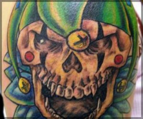 Scary Color Jester Tattoo