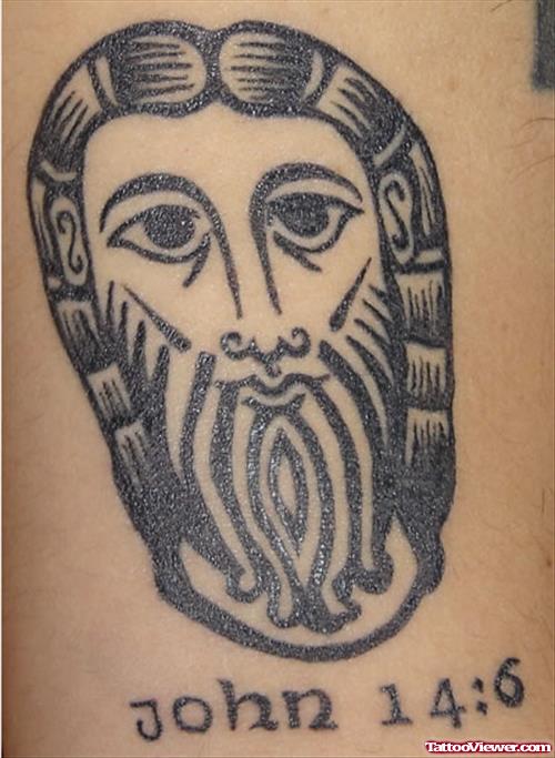 Memorial Jesus Head Tattoo