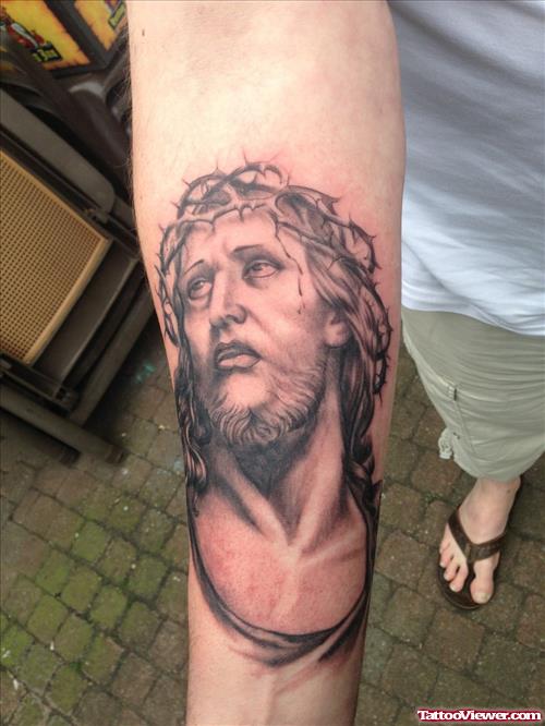 Right Forearm Jesus Tattoo