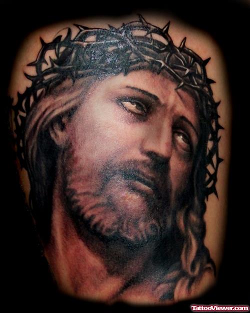 Realistic 3D Jesus Tattoo