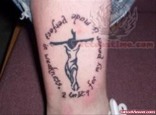 Jesus Tattoo For Leg