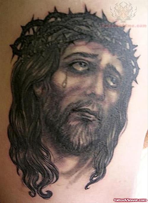 Sad Face Jesus Tattoo