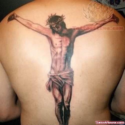 Jesus Tattoo On The Back