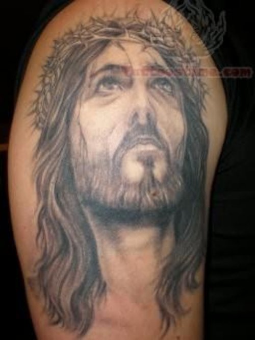 Jesus Shoulder Tattoo Sample
