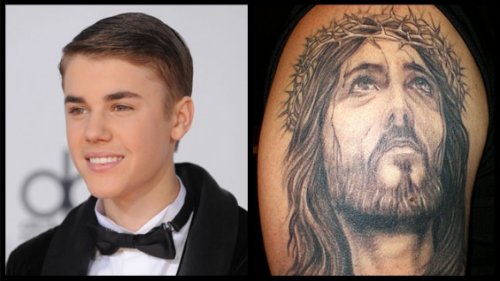 Jesus Christ Tattoo On Right Shoulder