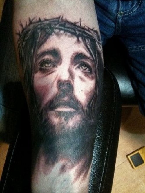 Best Jesus Tattoo On Right Forearm