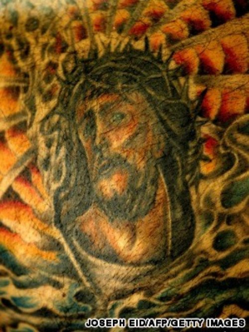 Awesome Color Jesus Christ Tattoo