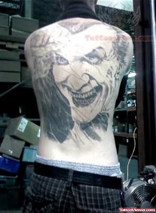 Big Joker Tattoo On Back