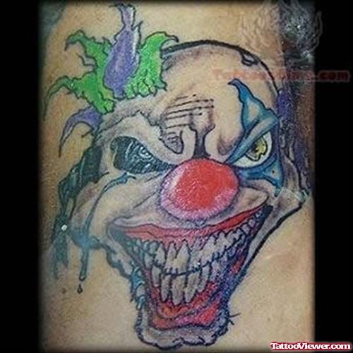 Colorful Joker Face Tattoo