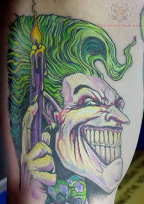 Joker With Candle Tattoo