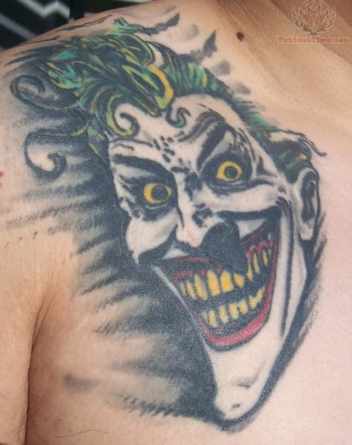 Large Joker Tattoo On Front