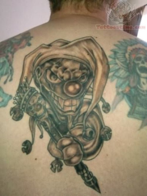 Joker Tattoos On Upper Back