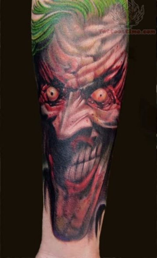 Angry Joker Face Tattoo