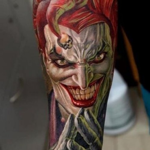 Awesome Colorful Joker Tattoo