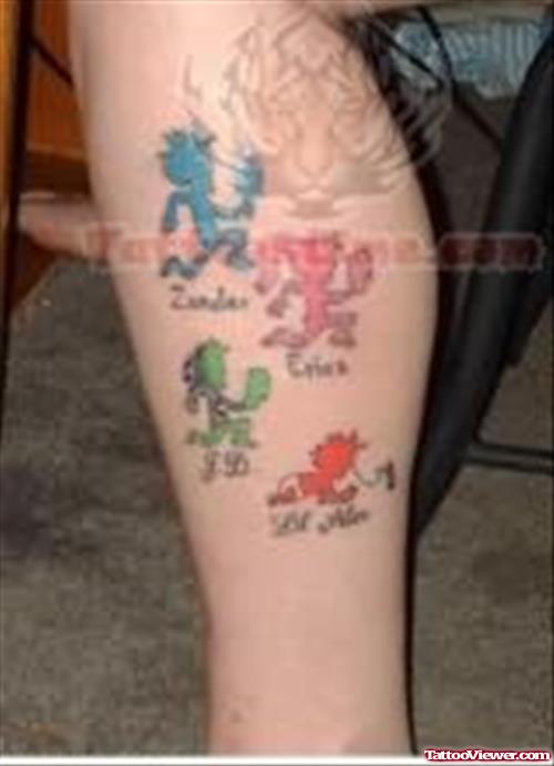 Juggalo Icp Tattoos On Leg