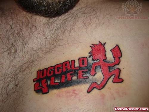 Juggalo For Life Tattoo On Chest