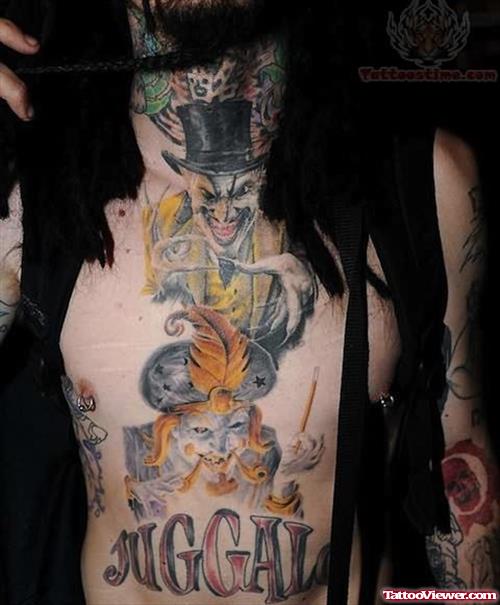 Large Juggalo Tattoo On Front