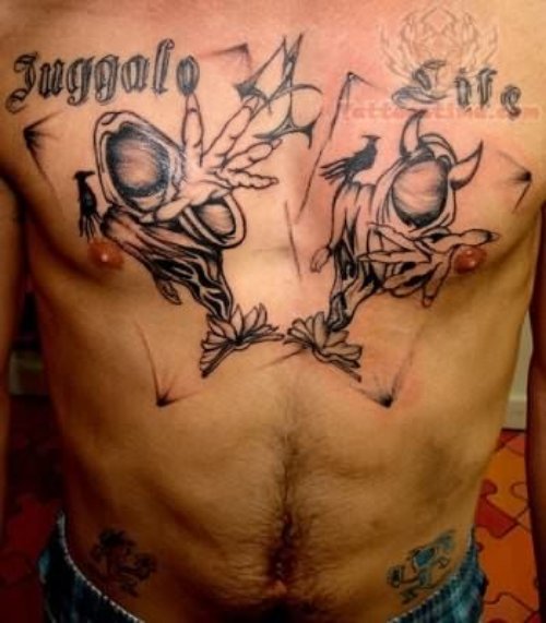 Juggalo Life Tattoo On Chest