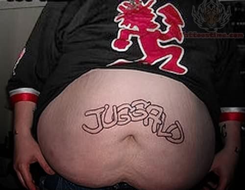 Unique Juggalo Tattoo On Belly