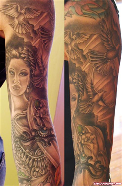 Amazing Grey Ink Justice Tattoo