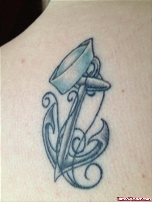 Grey Ink Anchor Justice Tattoo