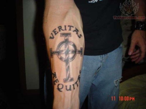 Veritas Aequites - Justice Tattoo On Arm