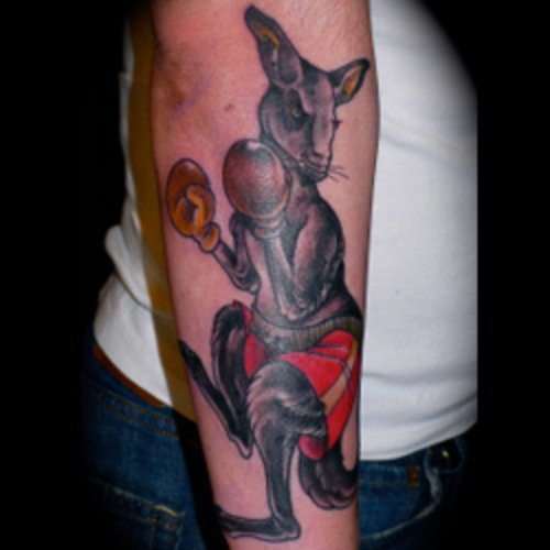 Right Sleeve Kangaroo Tattoo