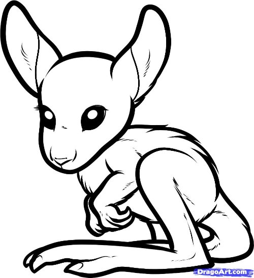 Outline Small Kangaroo Tattoo Design