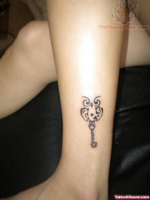 Key Tattoo On Ankle