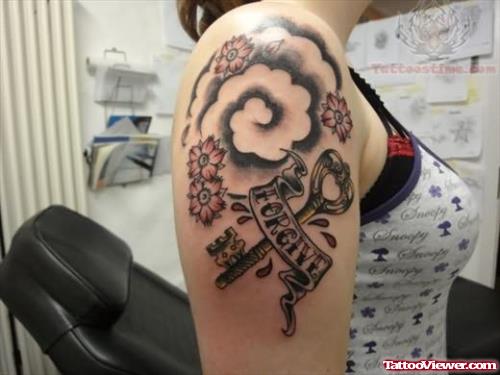 Forgive key Tattoo on Shoulder
