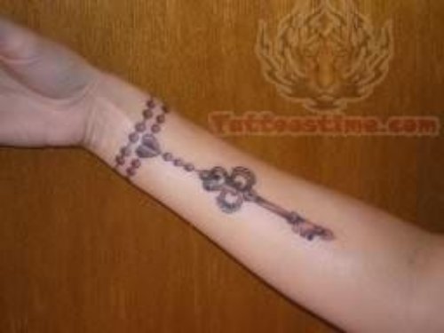 Love Key Tattoo On Wrist