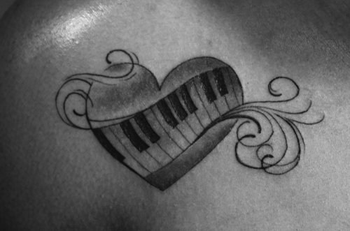 Geart Keyboard Tattoo On Back