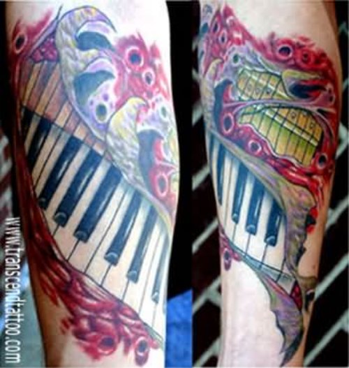 Colored Keyboard Tattoos On Sleeve