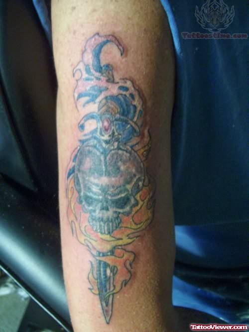 Dagger Tattoo Sample on Bicep
