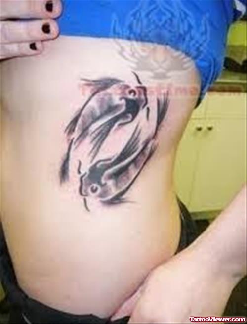 Side Rib Koi Fish Tattoo