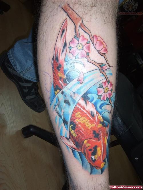 Koi In Sea Tattoo
