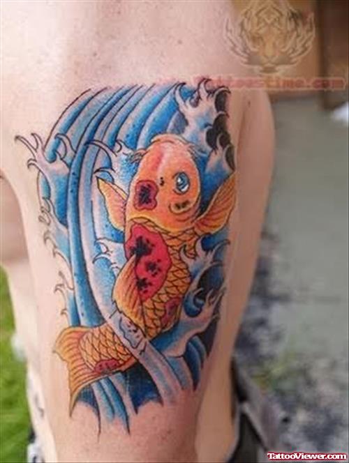 Koi Fish In Water Tattoo