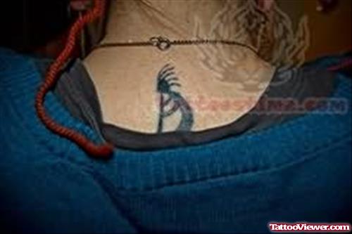Kokopelli Tattoo On Back Neck