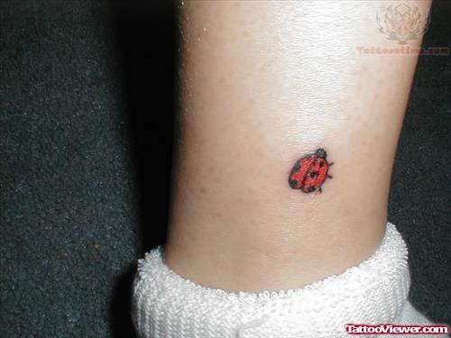 Ladybug Tattoo For Ankle