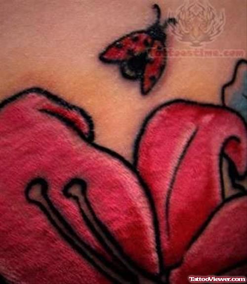 Ladybug Flying Tattoo Art