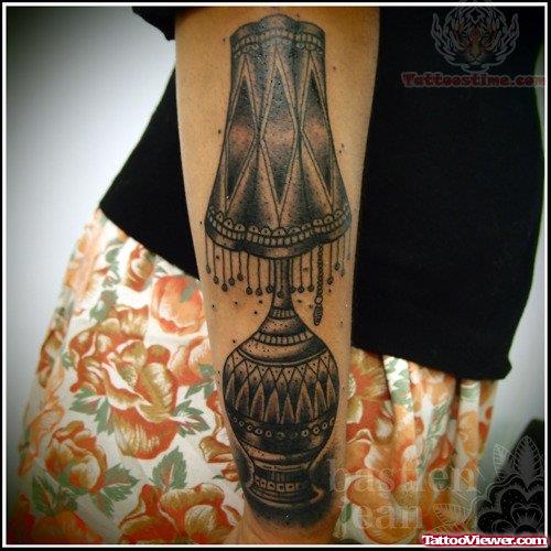 Awesome Lamp Tattoo On Arm