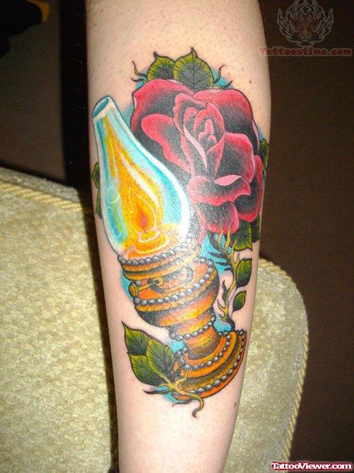 Tumblr Rose And Lamp Tattoo