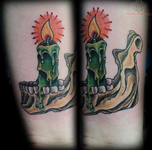 Candle Jaw Lamp Tattoo