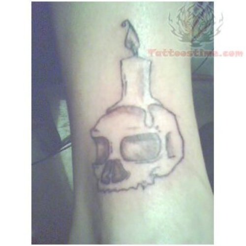 Skull And Candle Lamp Tattoo