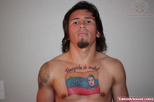 Latino Tattoo On Men Chest