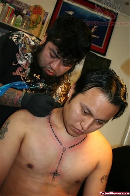 Latino Rosary Tattoo