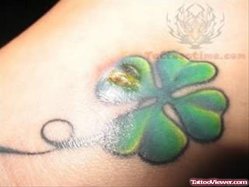 Famous Clover Green Leaf Tattoo
