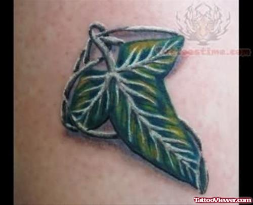 Green Leaf Tattoo Style