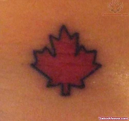 Awesome Red Leaf Tattoo